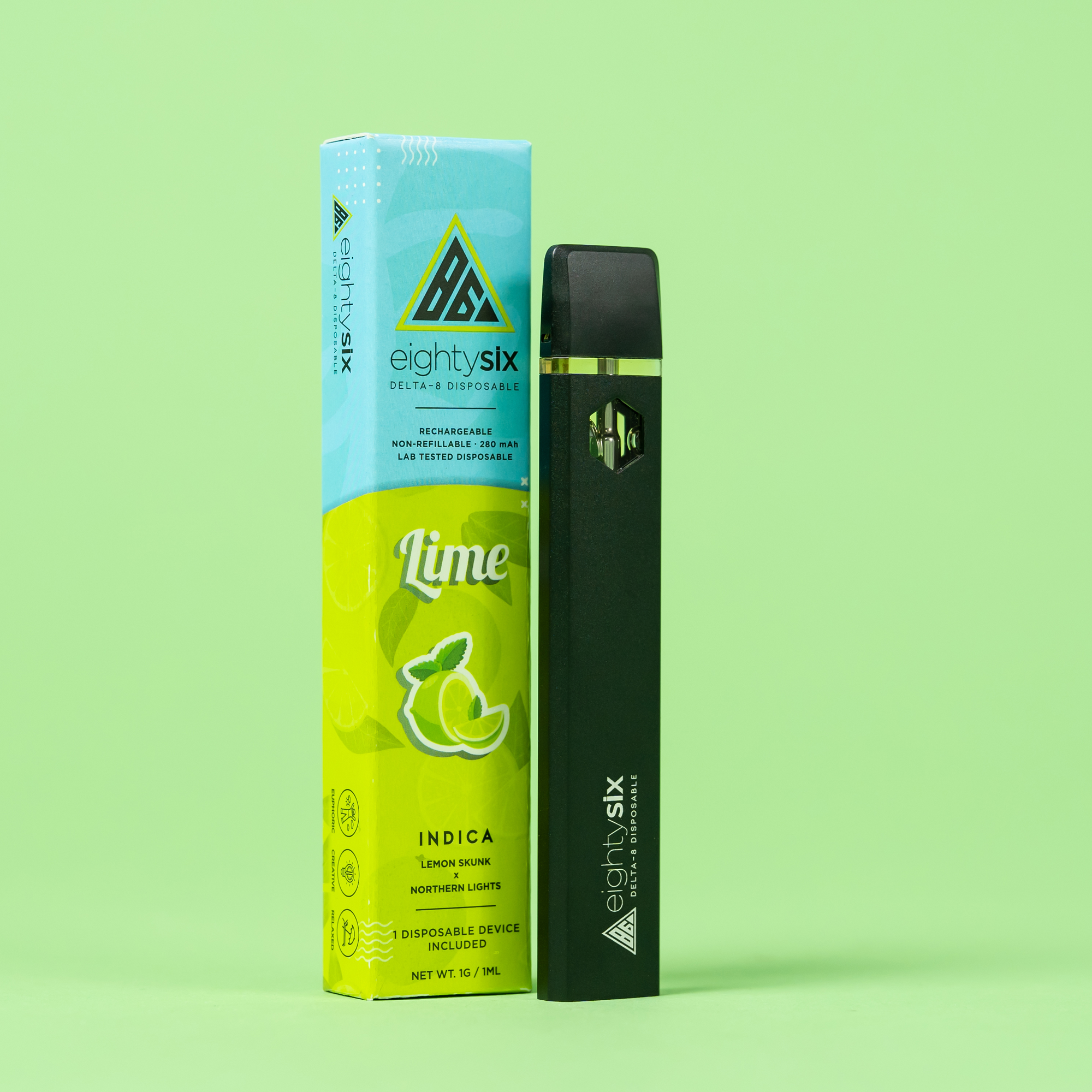 Eighty Six Lime Delta-8 THC 1G Disposable Vape (Lemon Skunk) Best Price