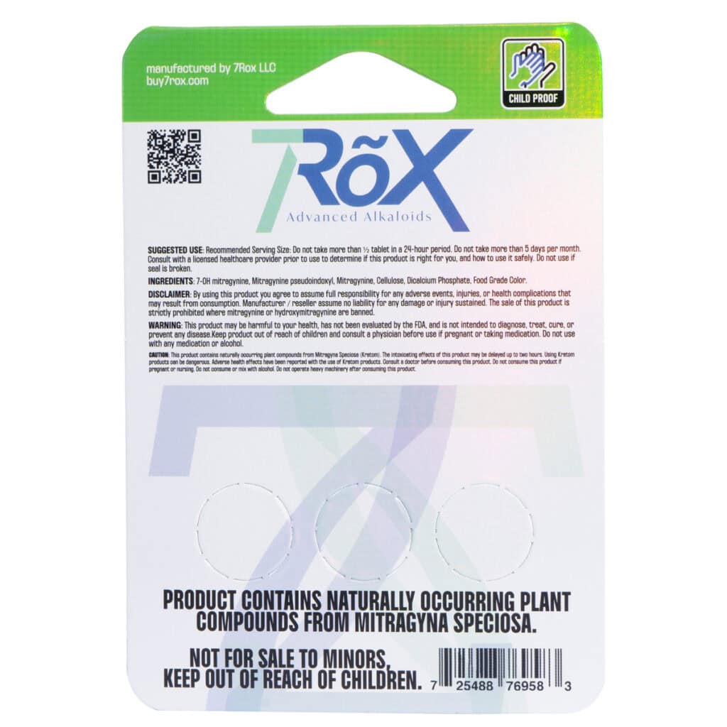 7RõX 7Hydroxy + Pseudo Tablets 50mg 3pc – Apple Mint