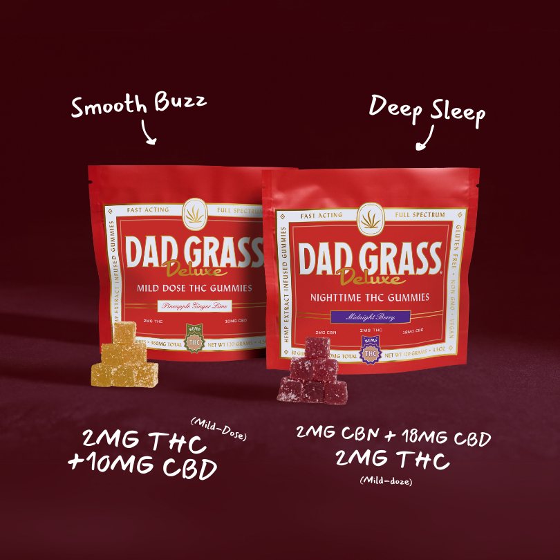 Dad Grass Deluxe THC Gummies Duo: Mild Buzz & Sweet Dreams Best Price