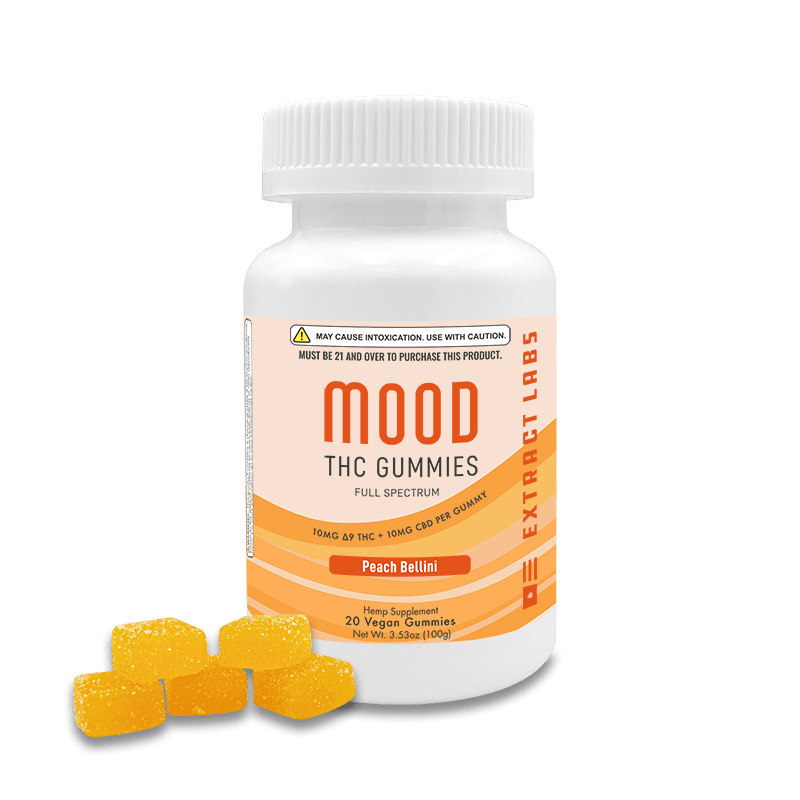 Extract Labs Delta 9 Gummies | Mood Gummies | Peach Bellini