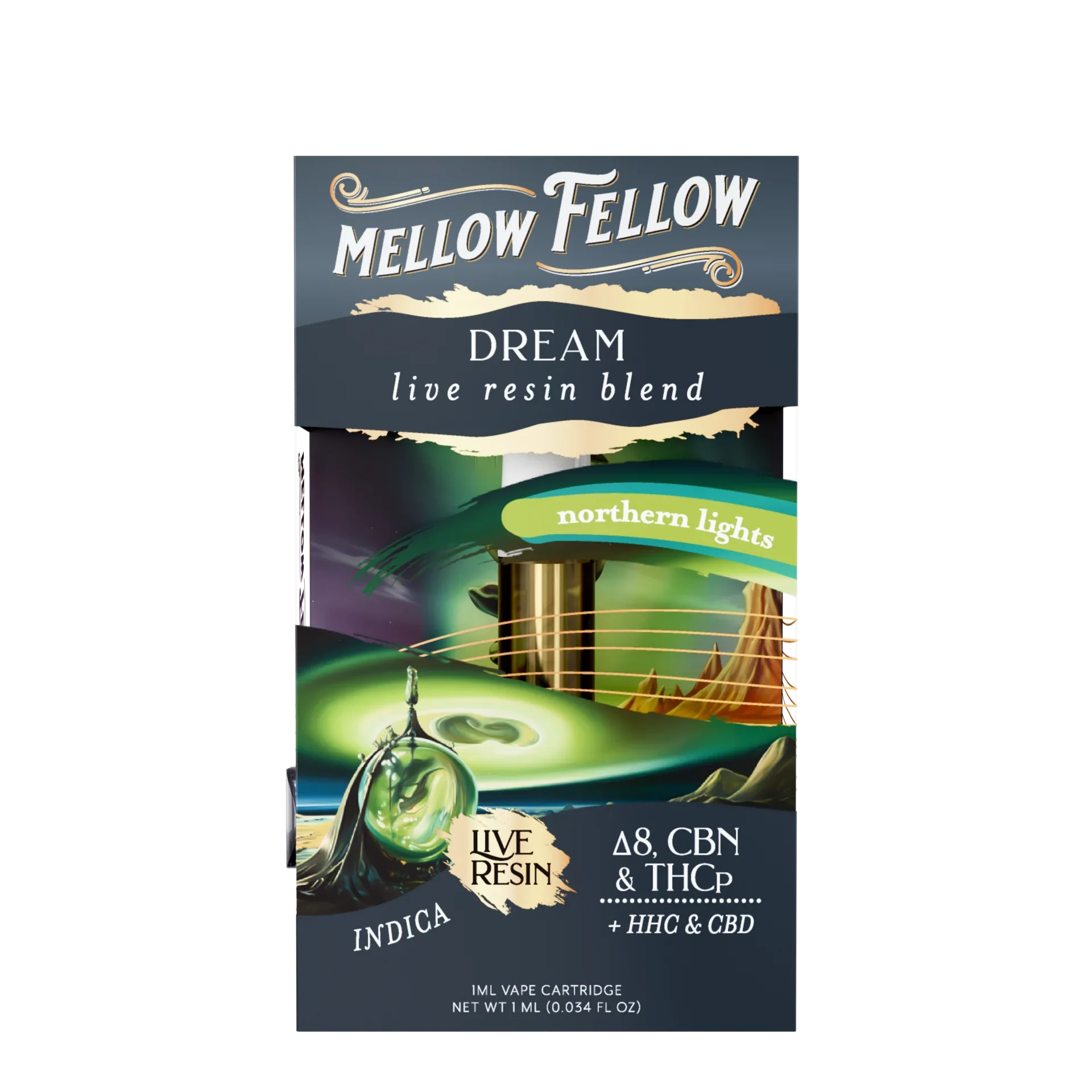 Mellow Fellow Dream Blend 1ml Live Resin Vape Cartridge - Northern Lights (Indica) Best Price