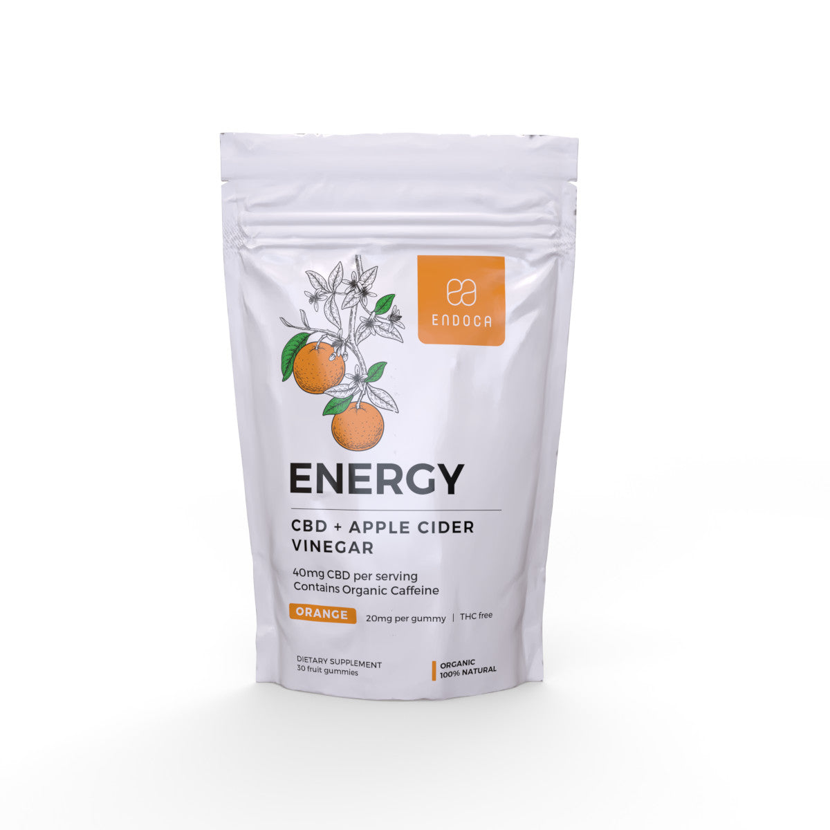 Endoca DE CBD Gummies „Energy“ 1200 mg CBD, THC Free, Orange
