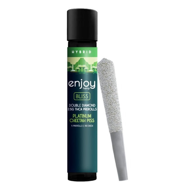 Enjoy Hemp 2.5g Mega Potency Double Diamond THCA Prerolls for Bliss- Platinum Cheetah Piss (Hybird) Best Price
