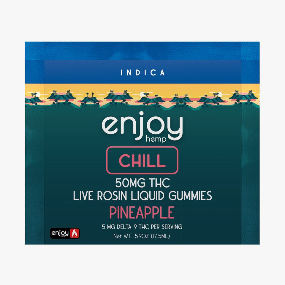 Enjoy Hemp 50mg Live Rosin Liquid Gummies - Pineapple for Chill (Indica) Best Price