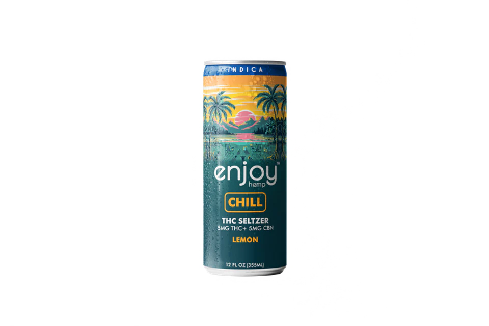 Enjoy Hemp 5mg THC + 5mg CBN Lemon Seltzer for Chill (Indica) | Microdose Relaxation, Alcohol-Free Drink Best Price