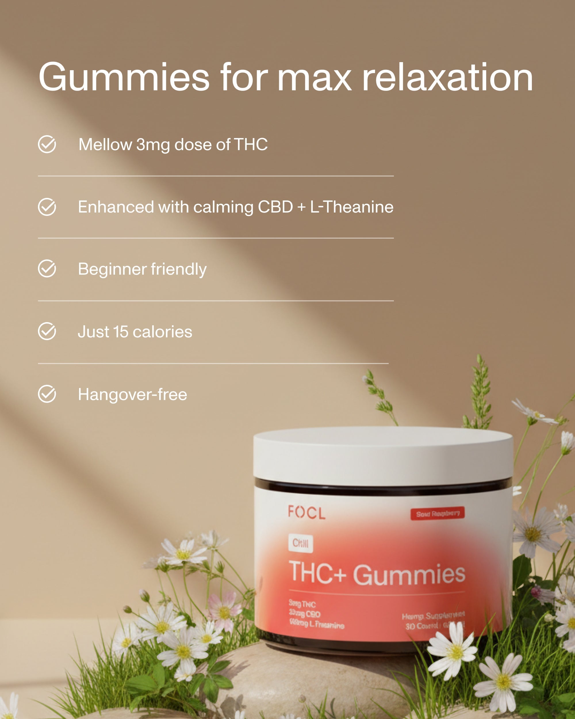 FOCL THC+ Chill 3mg Gummies