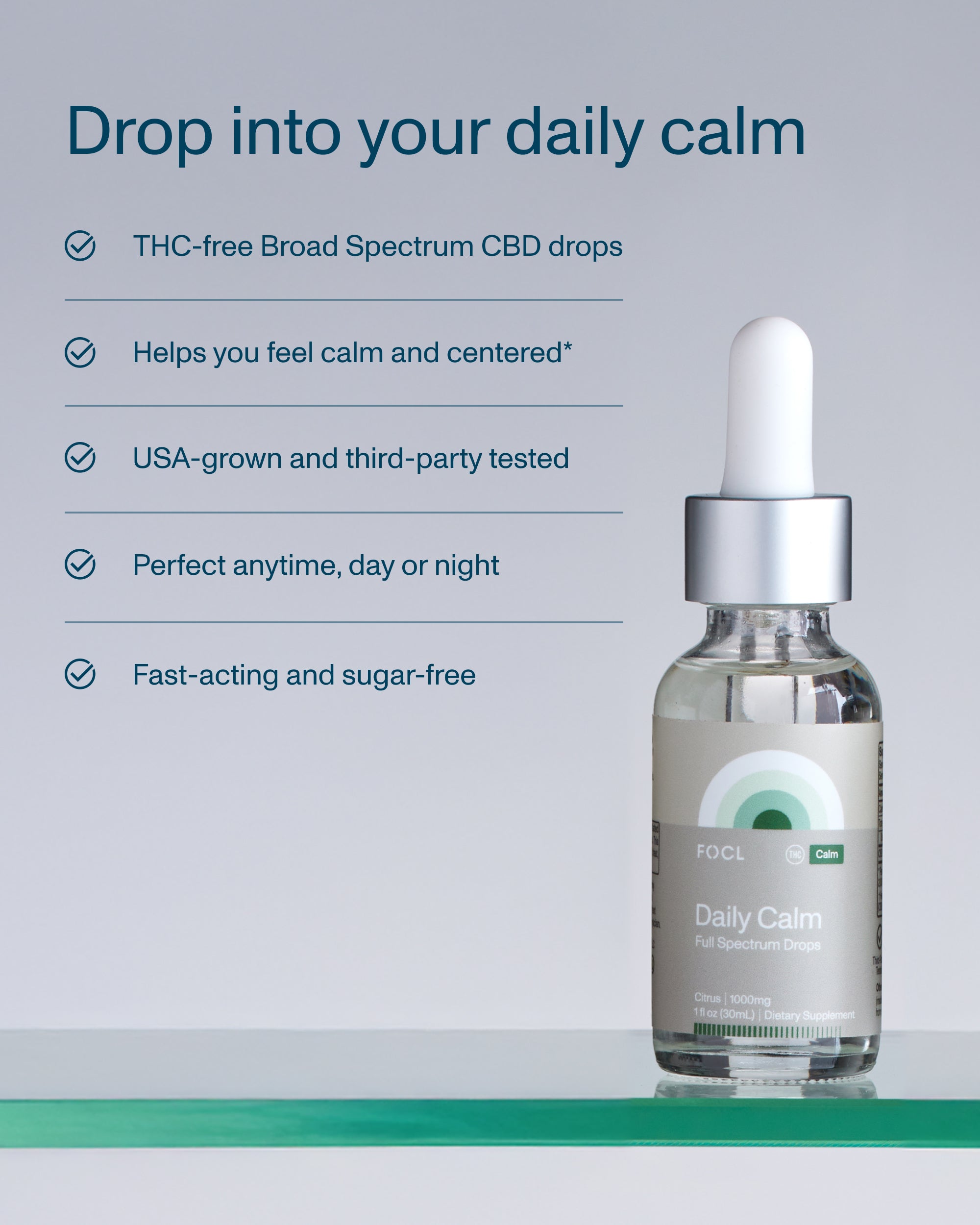 FOCL Daily Calm Broad Spectrum Drops - 1000mg Variety Pack