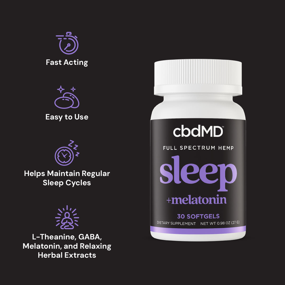 CBDfx Full Spectrum CBD Sleep Softgels