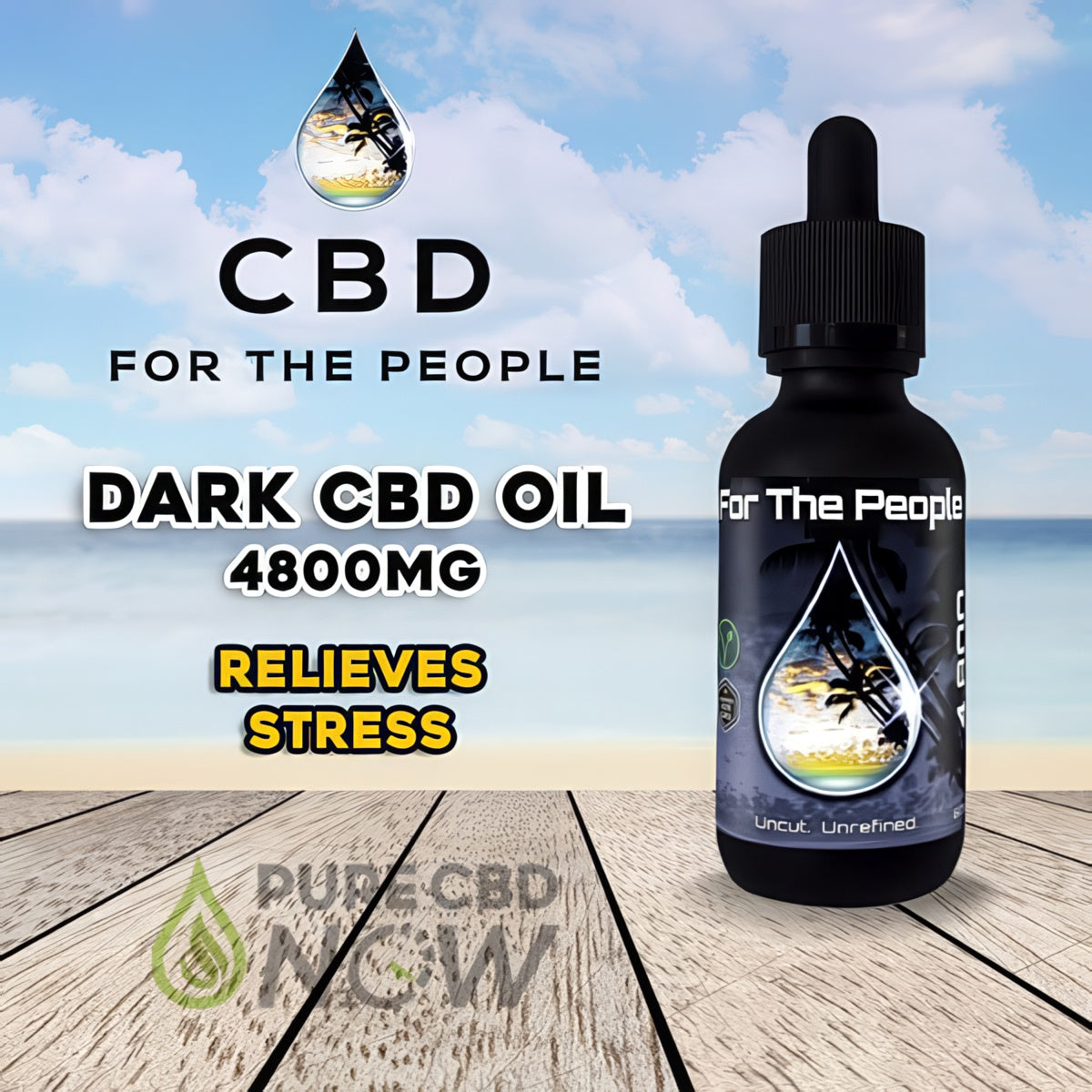 CBD For The People CBD Oil 4800mg 30ml (Sublingual or Wax Pen Vape)