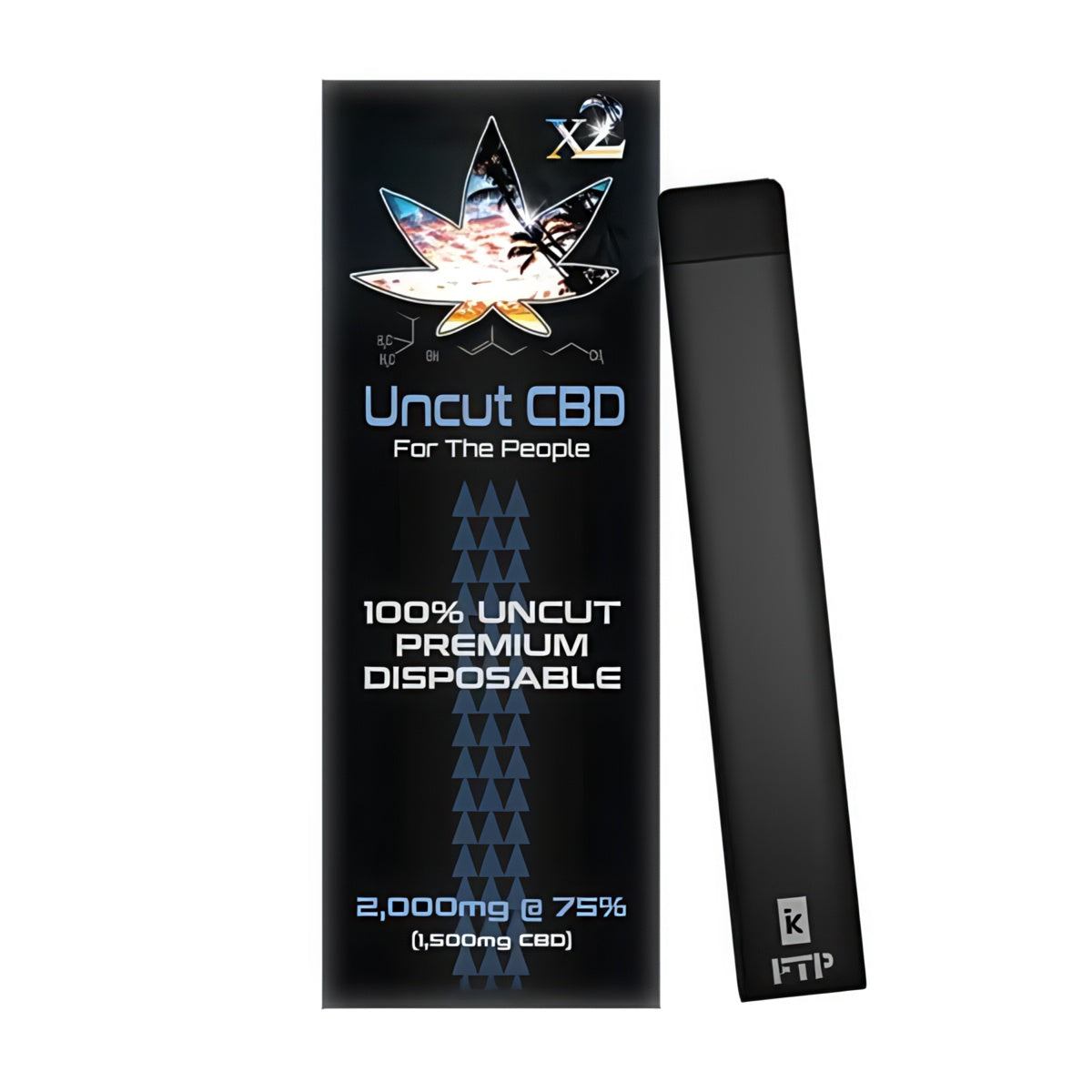Uncut Disposable CBD Vape Pen 1000MG @ 75% | x2