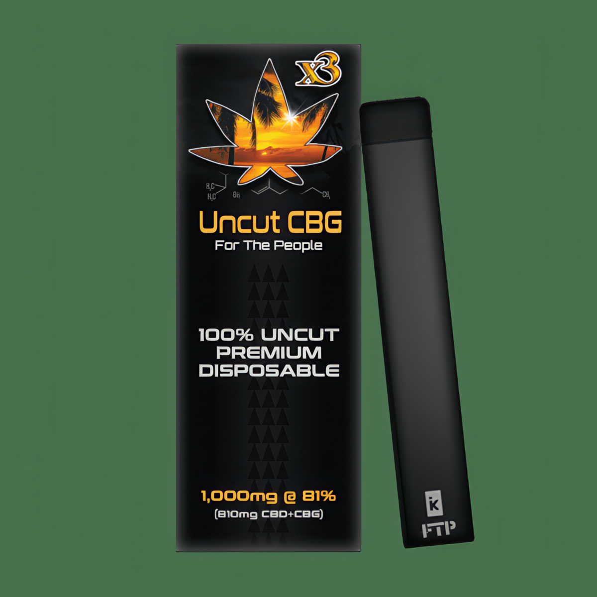 Disposable CBD & CBG Vape Pen 1000MG @ 81% | x3