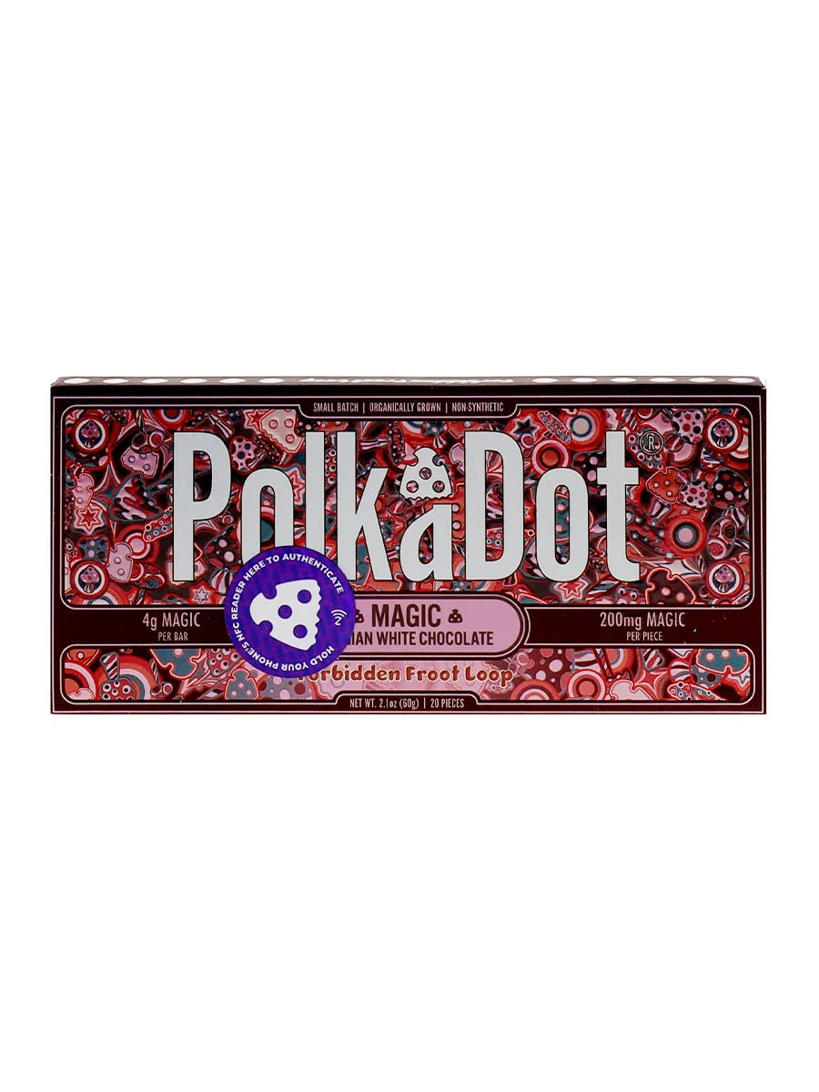 Forbidden Froot Loop PolkaDot Magic Mushroom Belgian White Chocolate 200mg Magic Per Piece Best Price