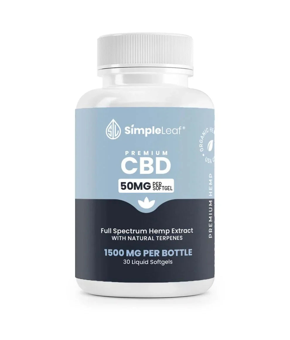 Simple Leaf Full Spectrum CBD Softgels - 1500mg Best Price