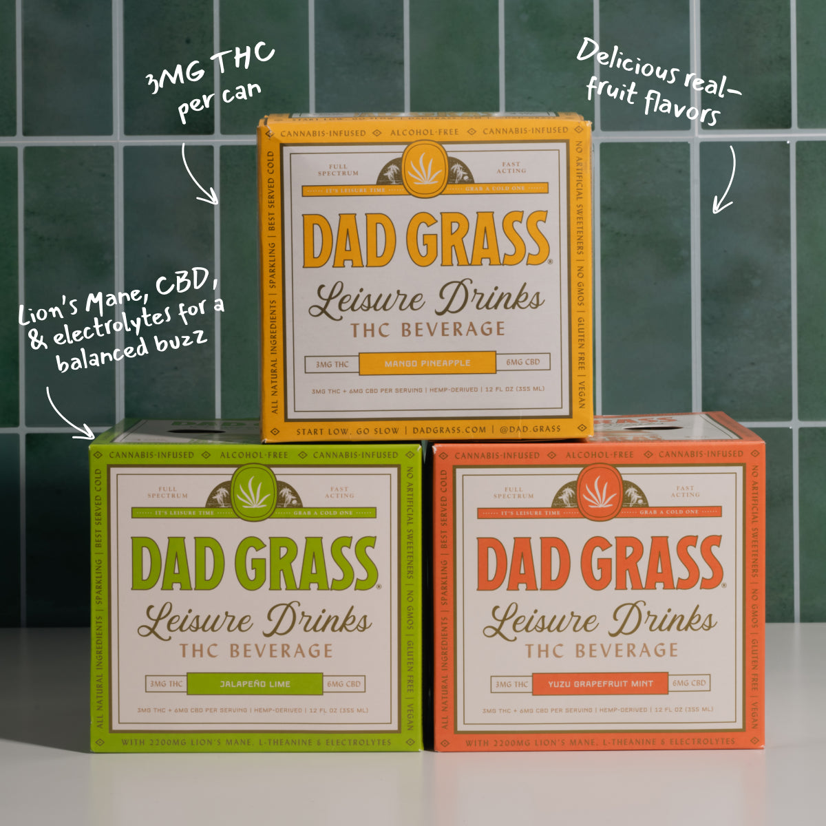 Dad Grass THC Drinks - Full Flight [Best Seller]