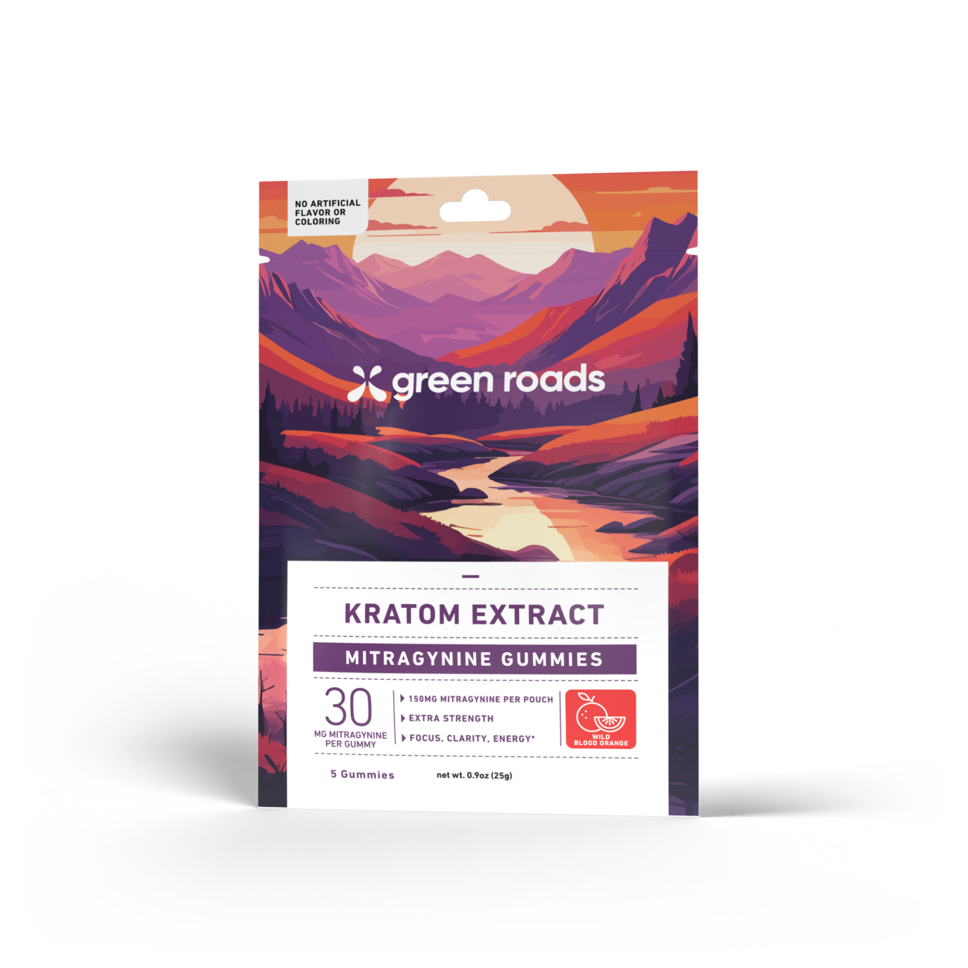Green Roads | Kratom Gummies – Wild Blood Orange | 150mg Mitragynine – 5ct
