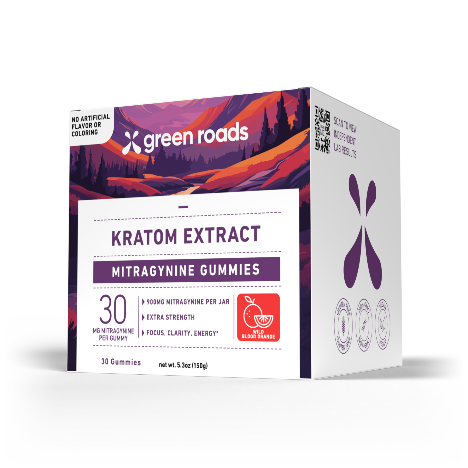 Green Roads | Kratom Gummies – Wild Blood Orange | 900mg Mitragynine – 30ct