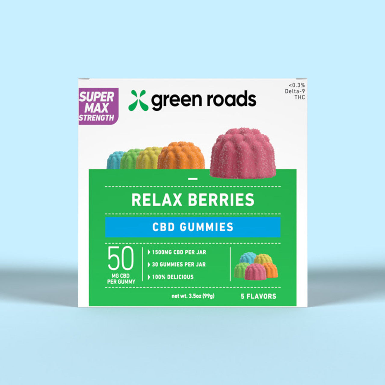 Green Roads Super Max Strength CBD Relax Berries - (30ct) 1,500mg Best Price