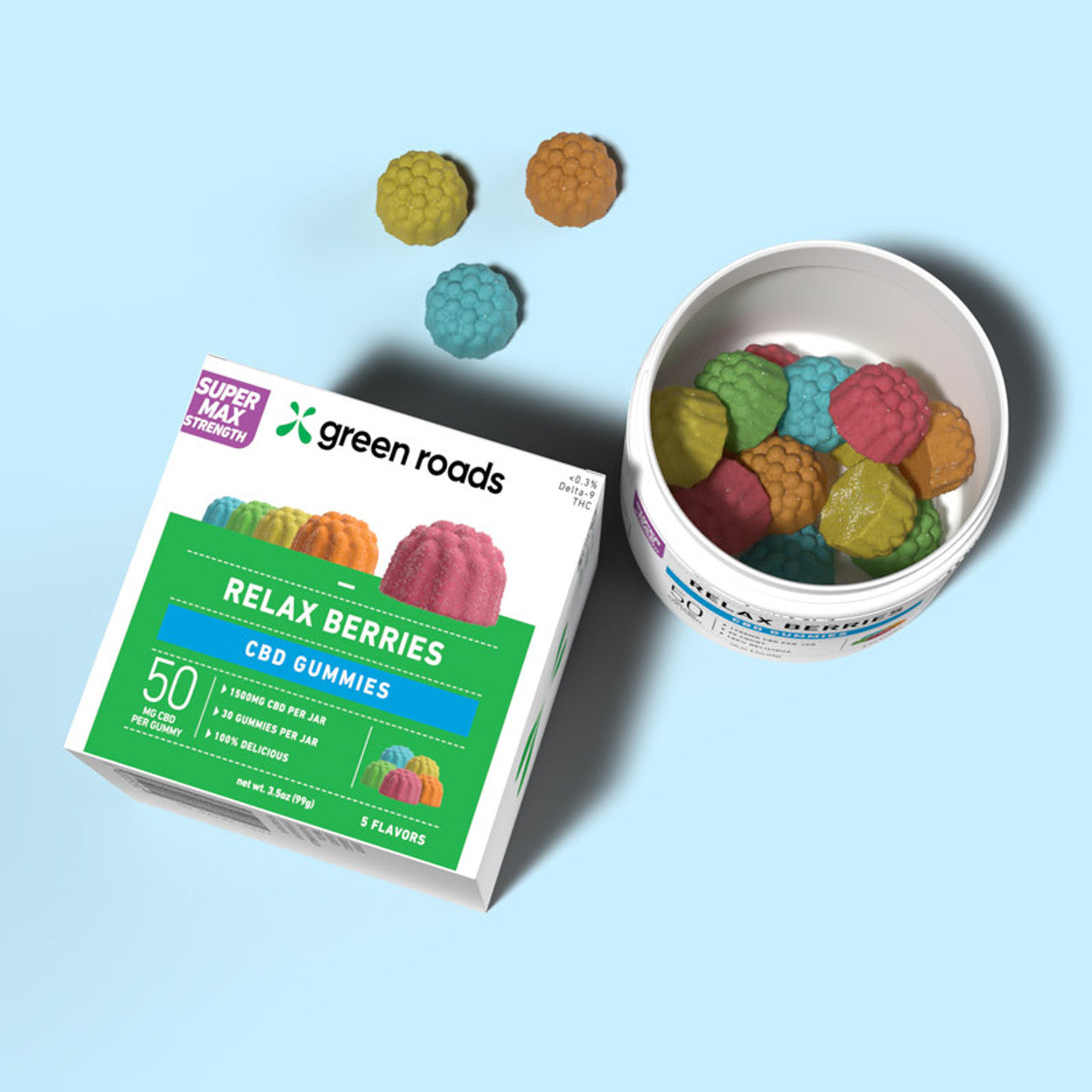 Super Max Strength CBD Relax Berries - (30ct) 1,500mg Best Price