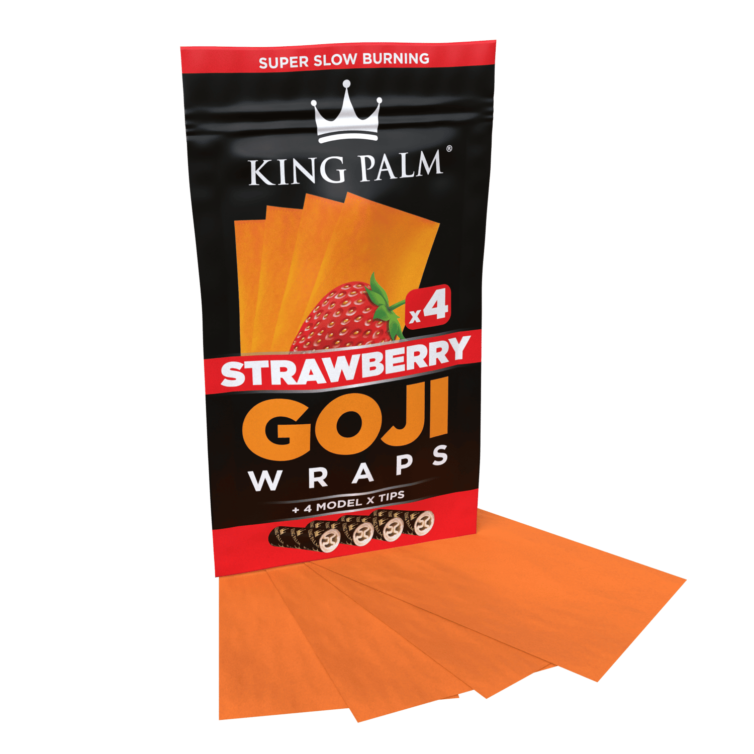 King Palm 4 Goji Wraps w/ Model X Tips - Strawberry
