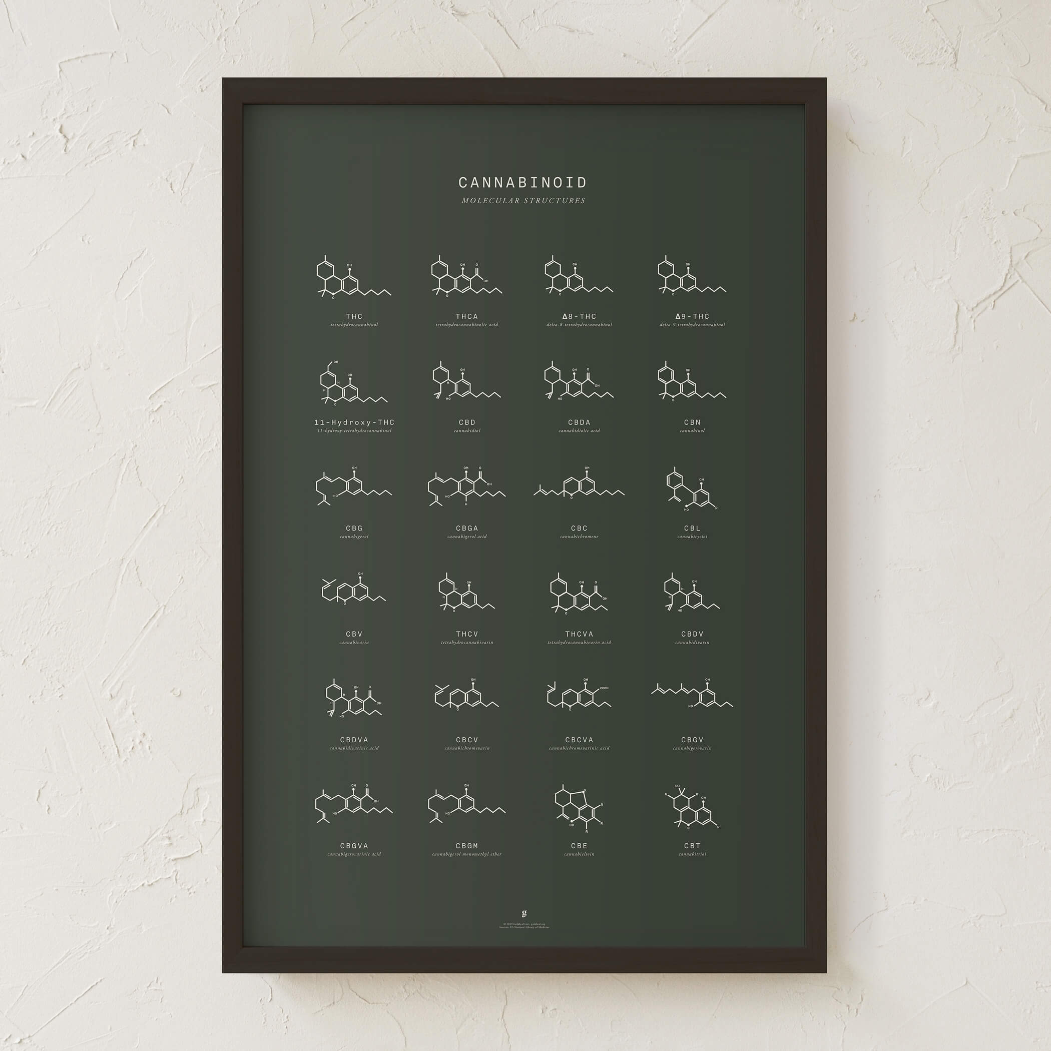 GoldLeaf Gráfico de Estructuras Moleculares de Cannabinoides