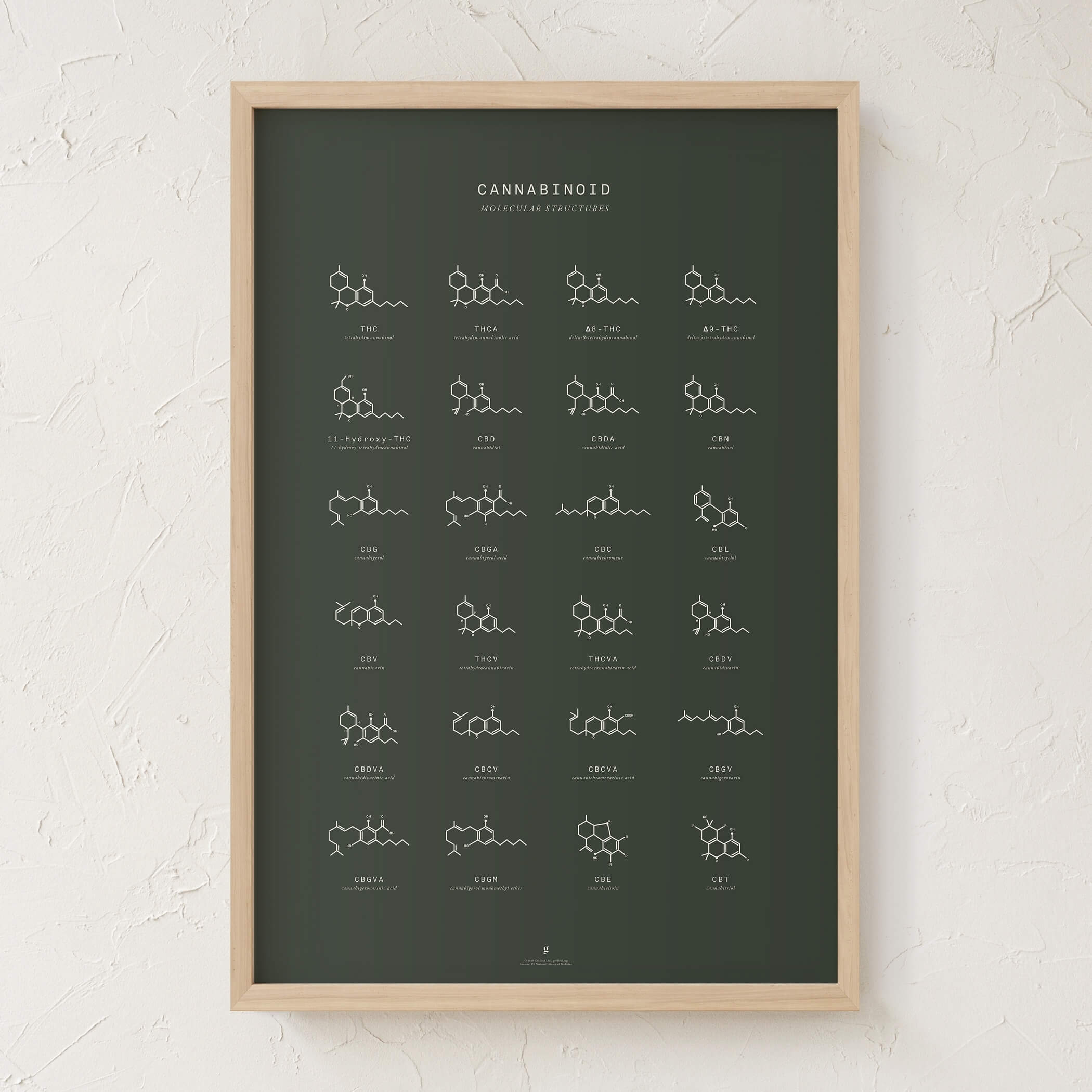 GoldLeaf Gráfico de Estructuras Moleculares de Cannabinoides
