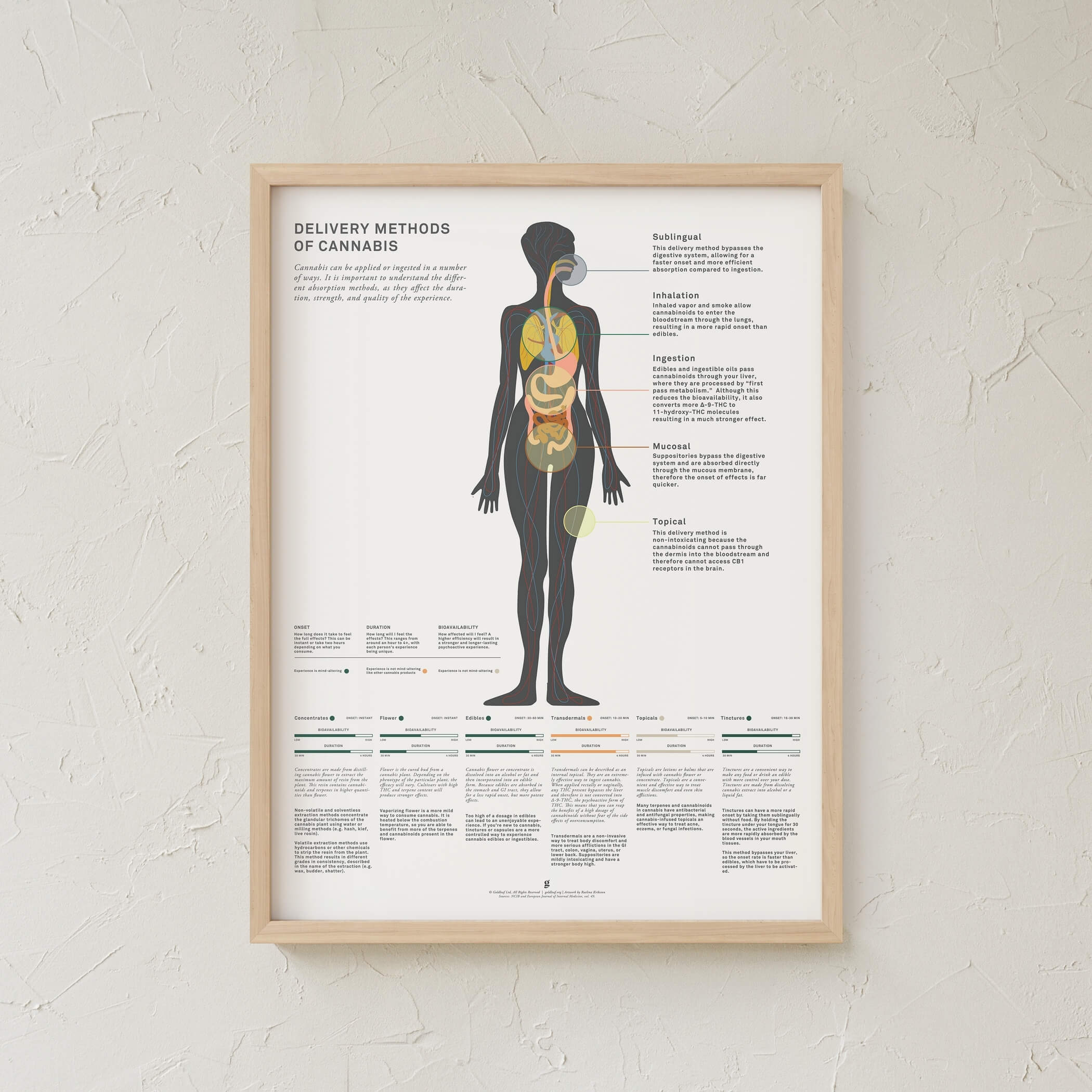GoldLeaf Impresión Gráfico de Métodos Administración de Cannabis