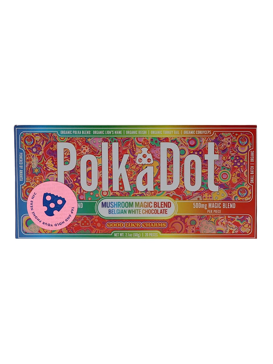 Good Luck Charms PolkaDot Magic Mushroom Belgian White Chocolate Best Price