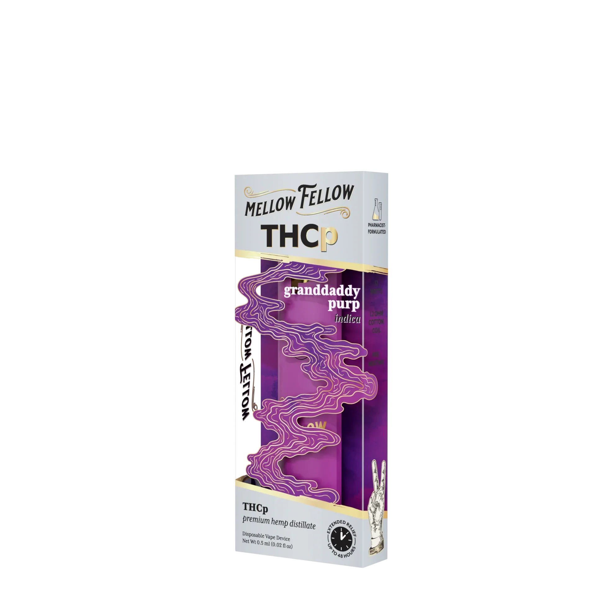 Mellow Fellow THCp 0.5g Disposable Vape - Granddaddy Purp (Indica) Best Price