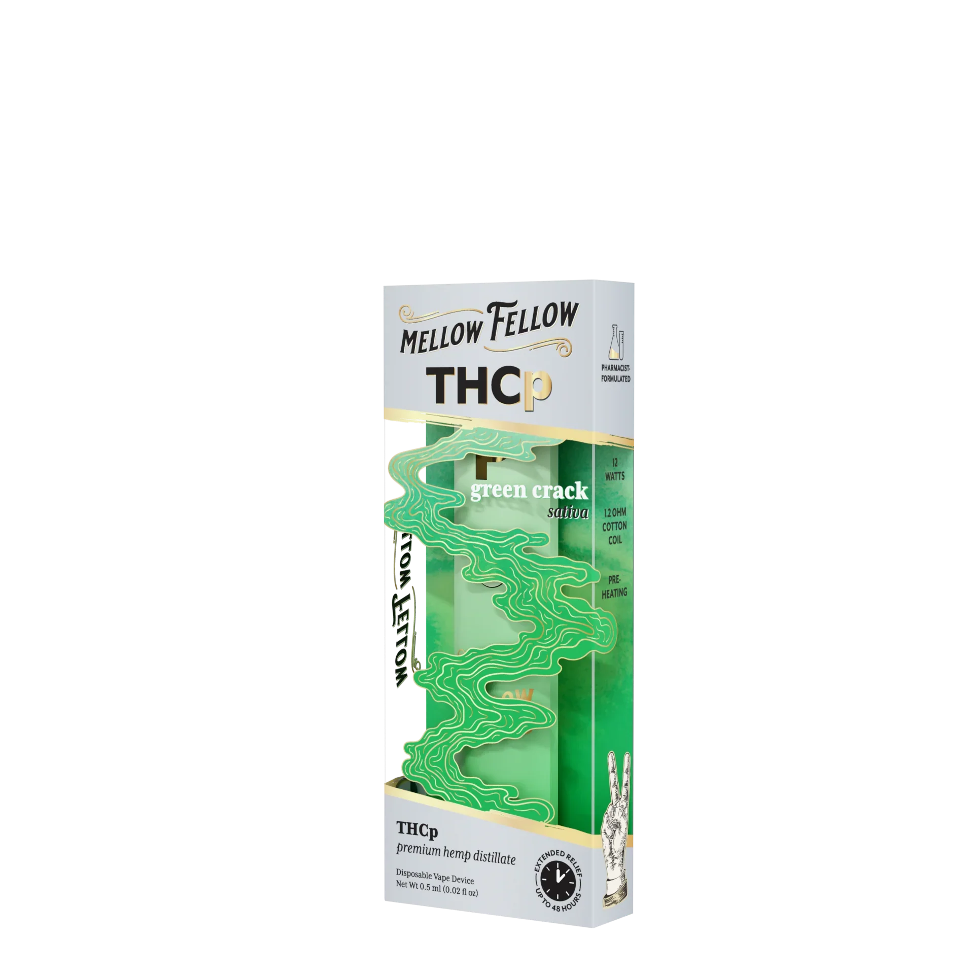 Mellow Fellow THCp 0.5g Disposable Vape - Green Crack (Sativa) Best Price