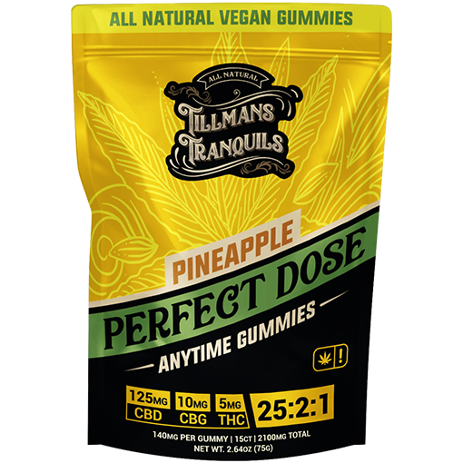 Tillmans Tranquils Pineapple Boost CBD CBG Gummies + THC 140mg Total Best Price