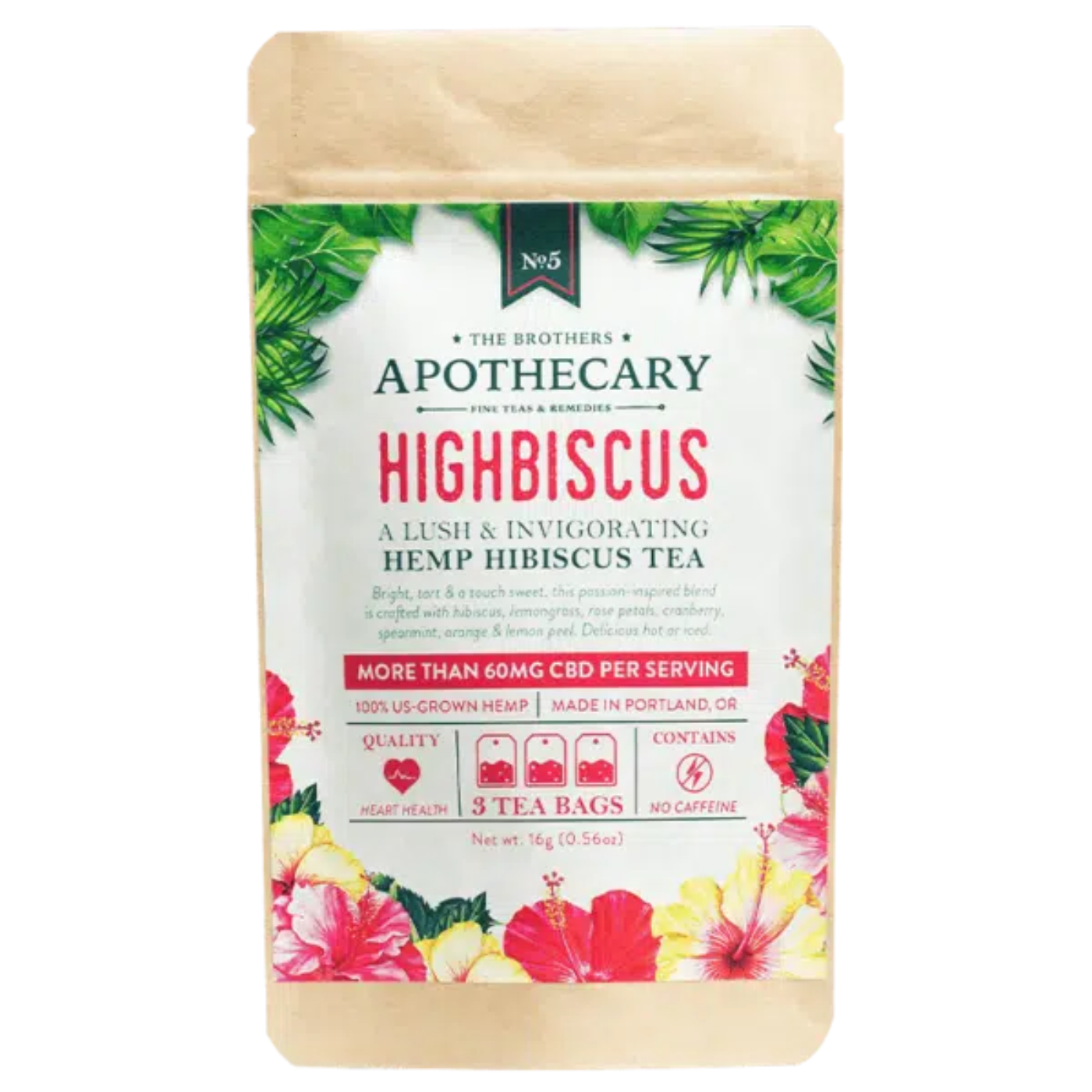 Brothers Apothecary | Hibiscus CBD Tea | 60mg CBD – 3 Count