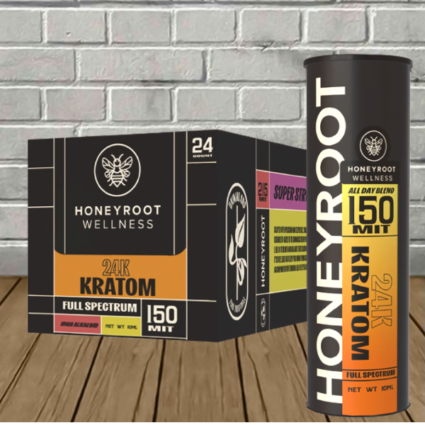 Honeyroot Full Spectrum 24K Blackout Kratom Shot 150mg Best Price