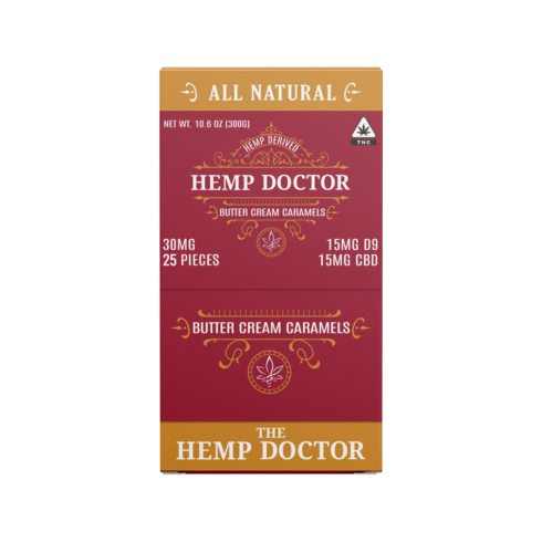 The Hemp Doctor 1:1 D9:CBD Butter Cream Caramel 30mg