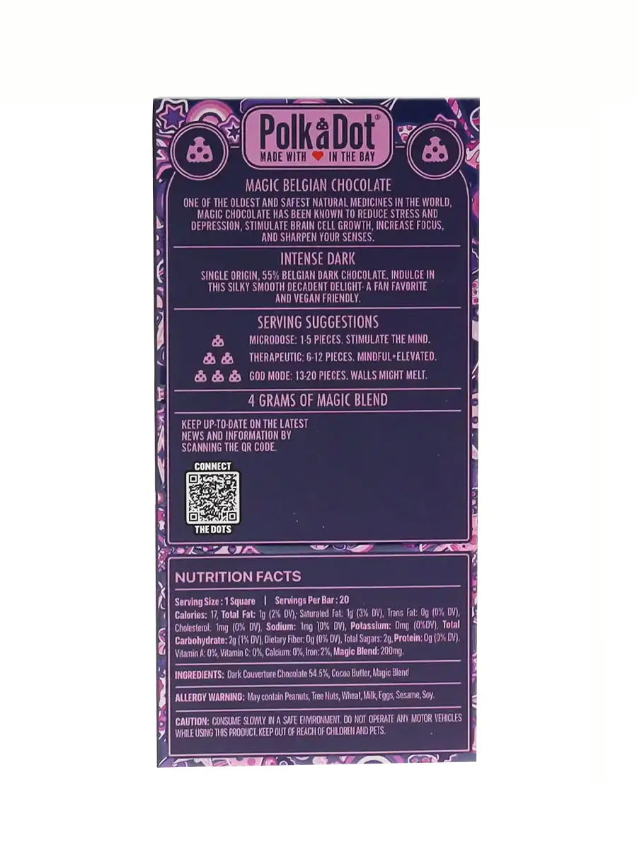 Intense Dark PolkaDot Magic Mushroom Belgian White Chocolate 200mg Magic Per Piece Best Price