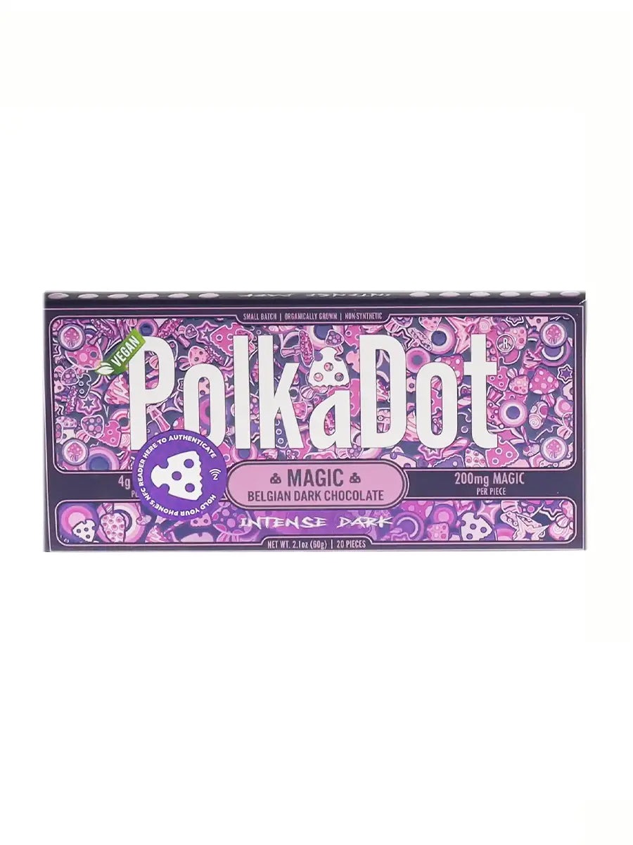 Intense Dark PolkaDot Magic Mushroom Belgian White Chocolate 200mg Magic Per Piece Best Price