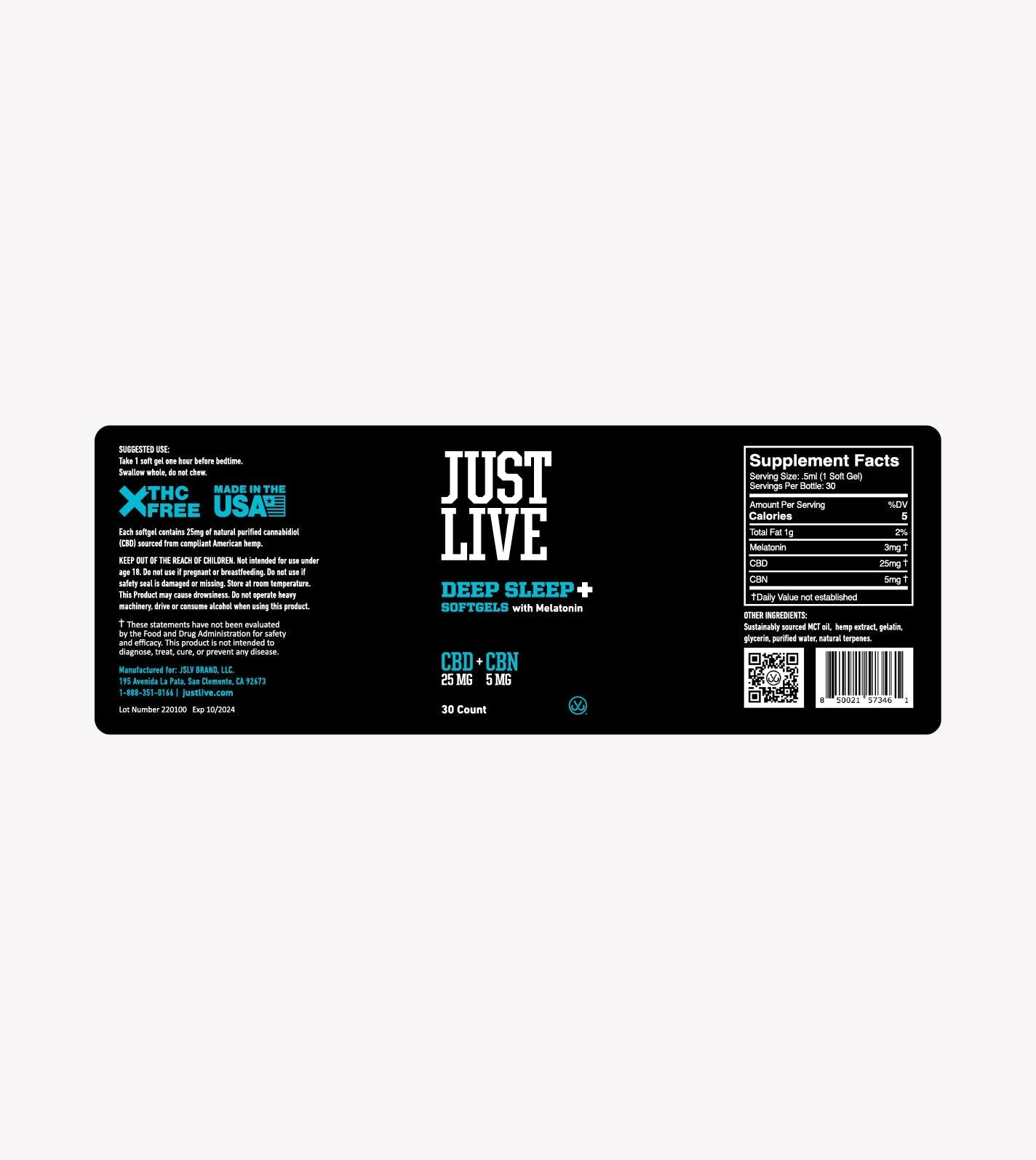 Just Live Deep Sleep+ Softgels