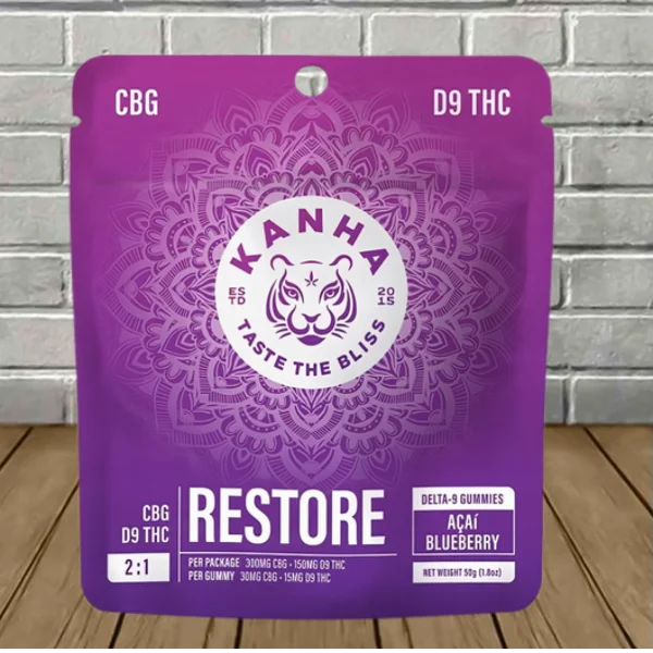 Kanha D9 + CBG Restore Blend Gummies 450mg Best Price