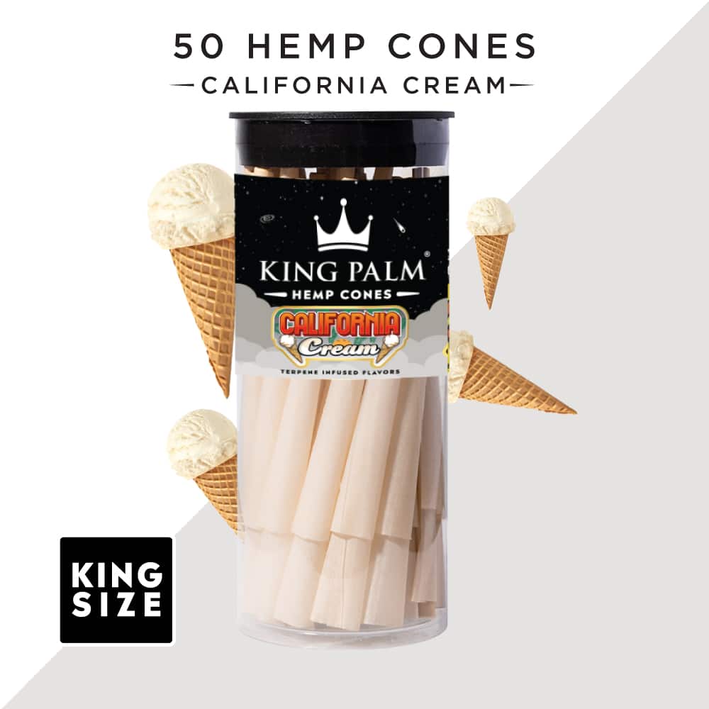 King Palm California Cream | 25 & 50 Pack | King Size Hemp Cones