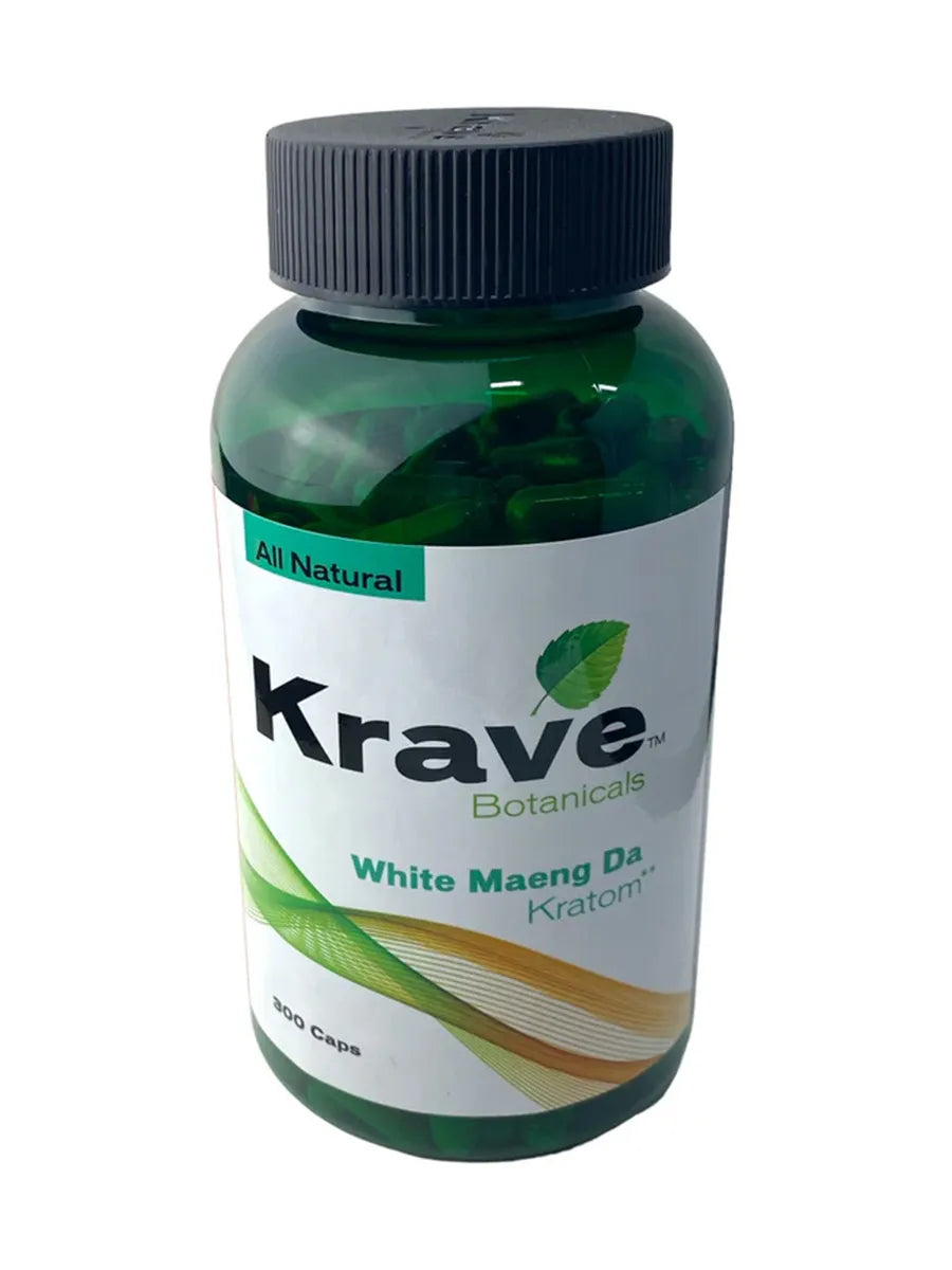 Krave Botanicals White Maeng Da Kratom Capsules 300ct