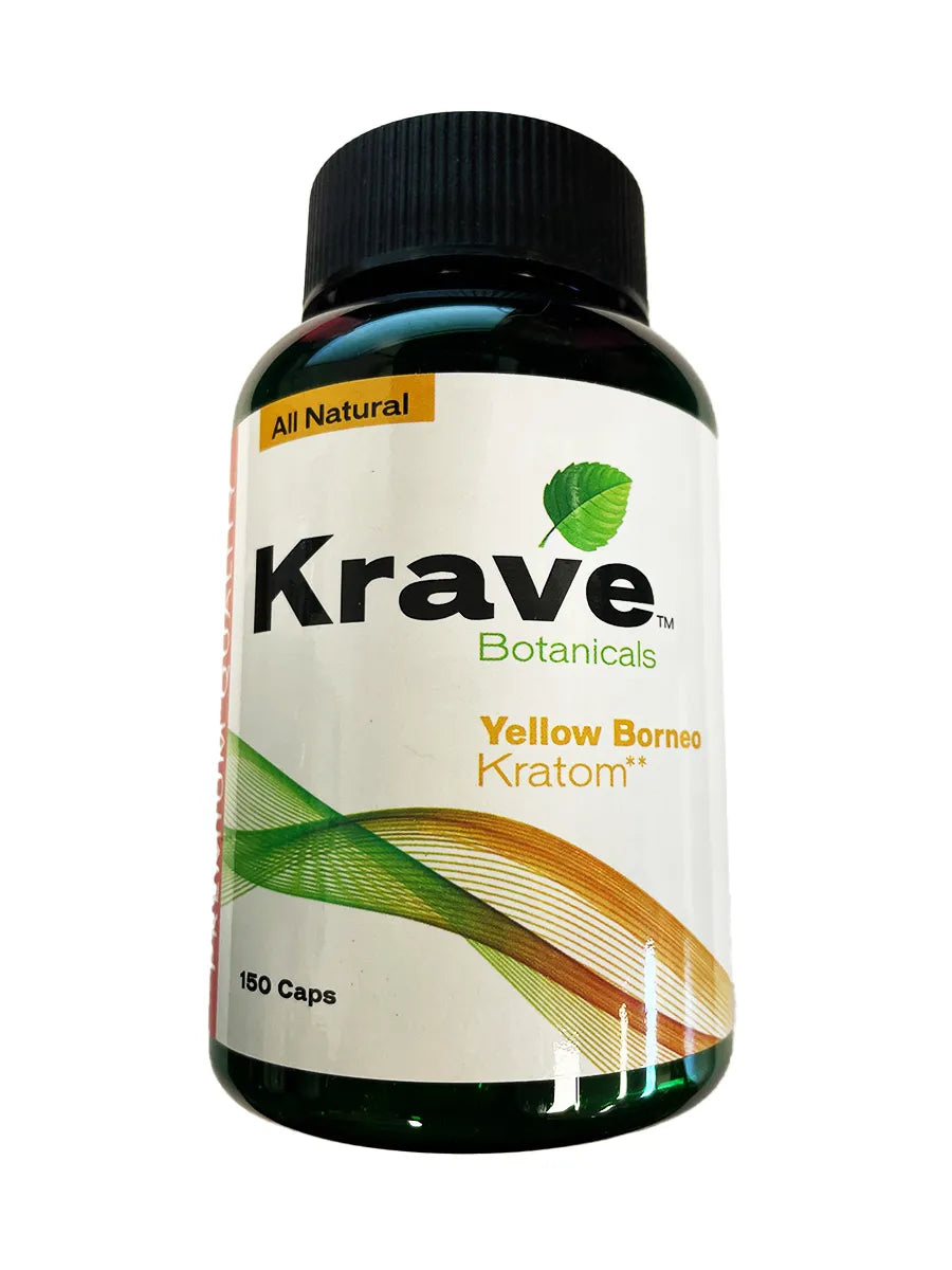 Krave Botanicals Yellow Borneo Kratom Capsules 150ct