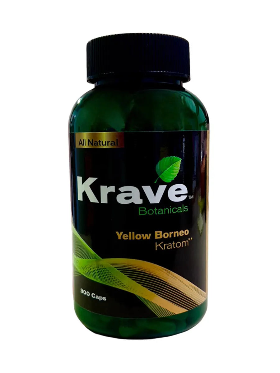 Krave Botanicals Yellow Borneo Kratom Capsules 300ct