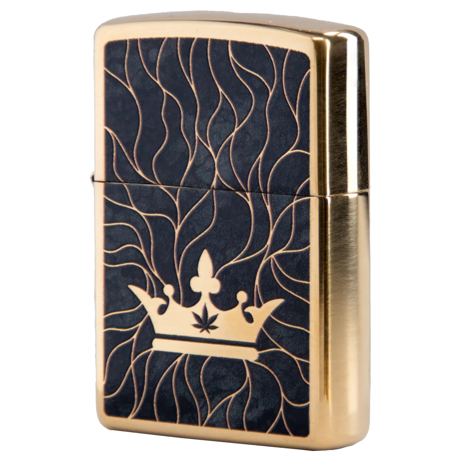Queen of Bud Black Obsidian Mosaic Zippo