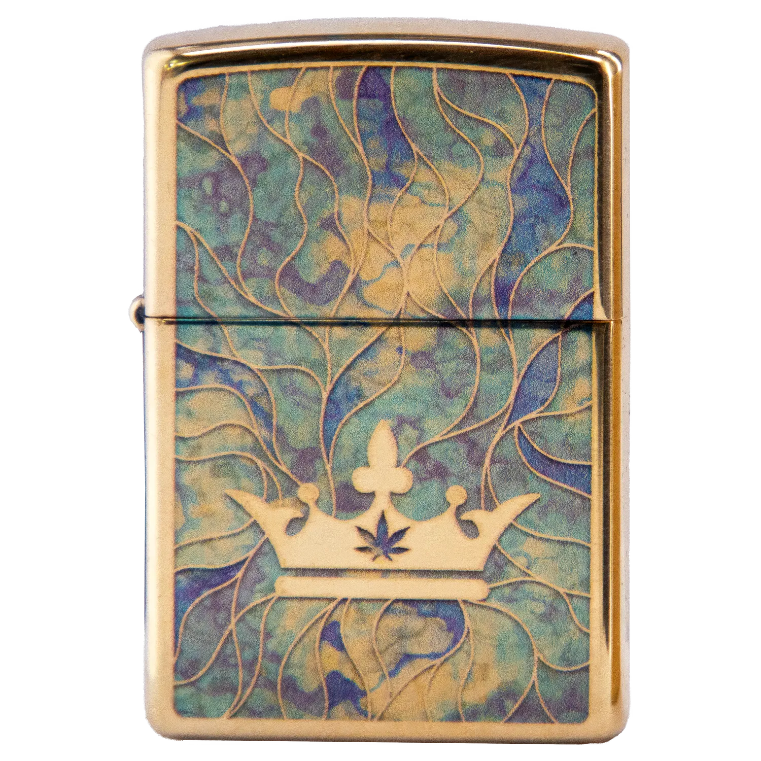 Queen of Bud Blue Topaz Mosaic Zippo