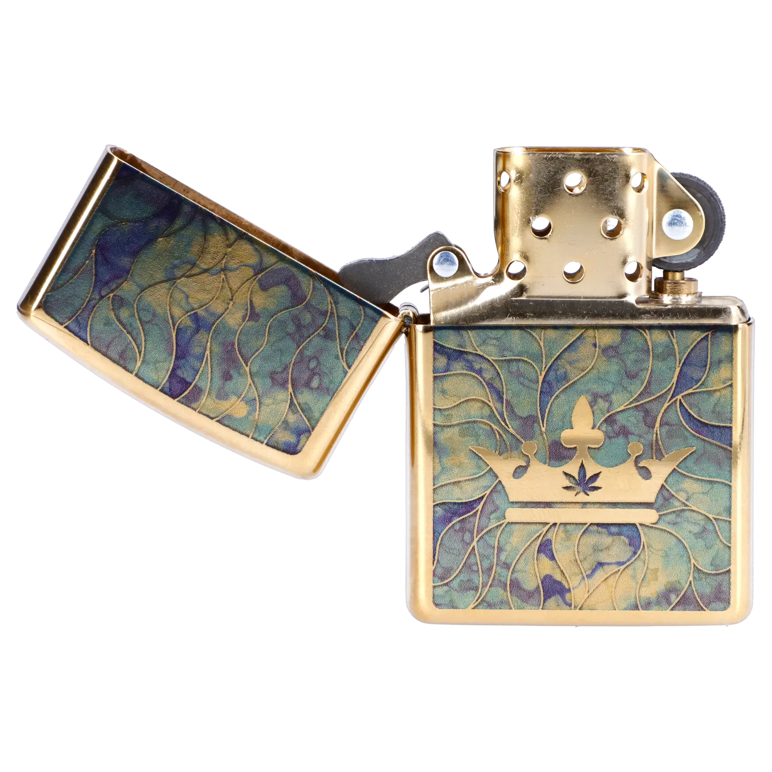 Queen of Bud Blue Topaz Mosaic Zippo