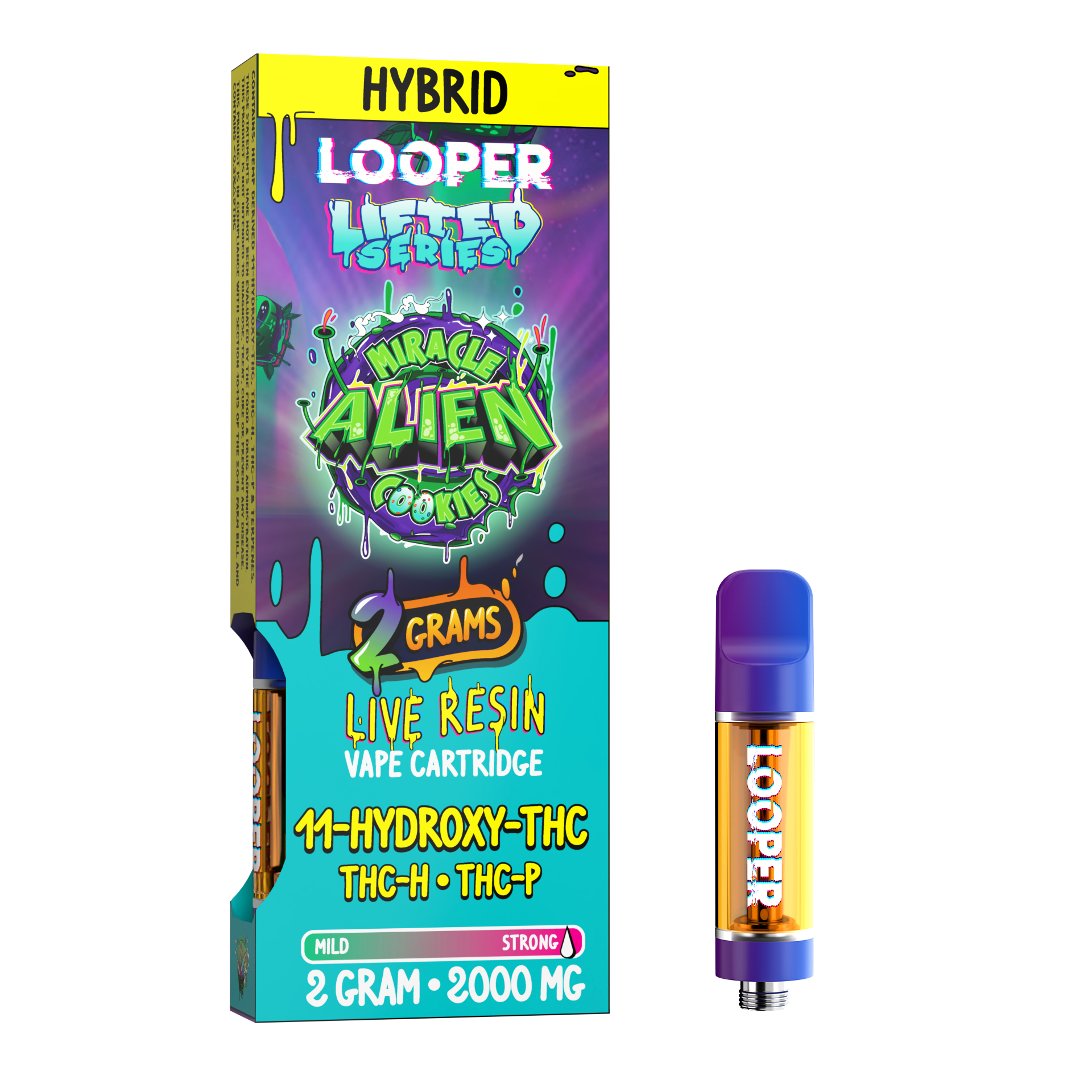 Lifted Series 2g Cartridge: Miracle Alien Cookies by Looper Vape