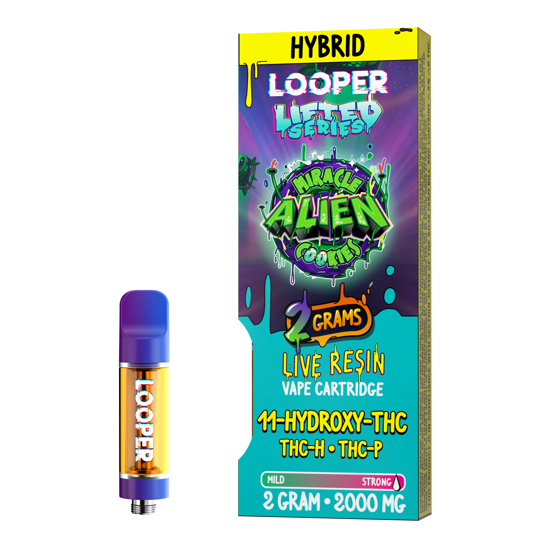 Lifted Series 2g Cartridge: Miracle Alien Cookies by Looper Vape