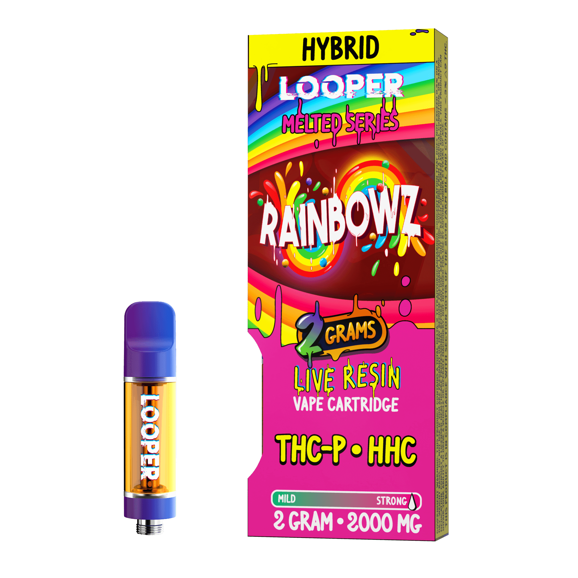 Melted Series 2g Cartridge: Rainbowz by Looper Vape