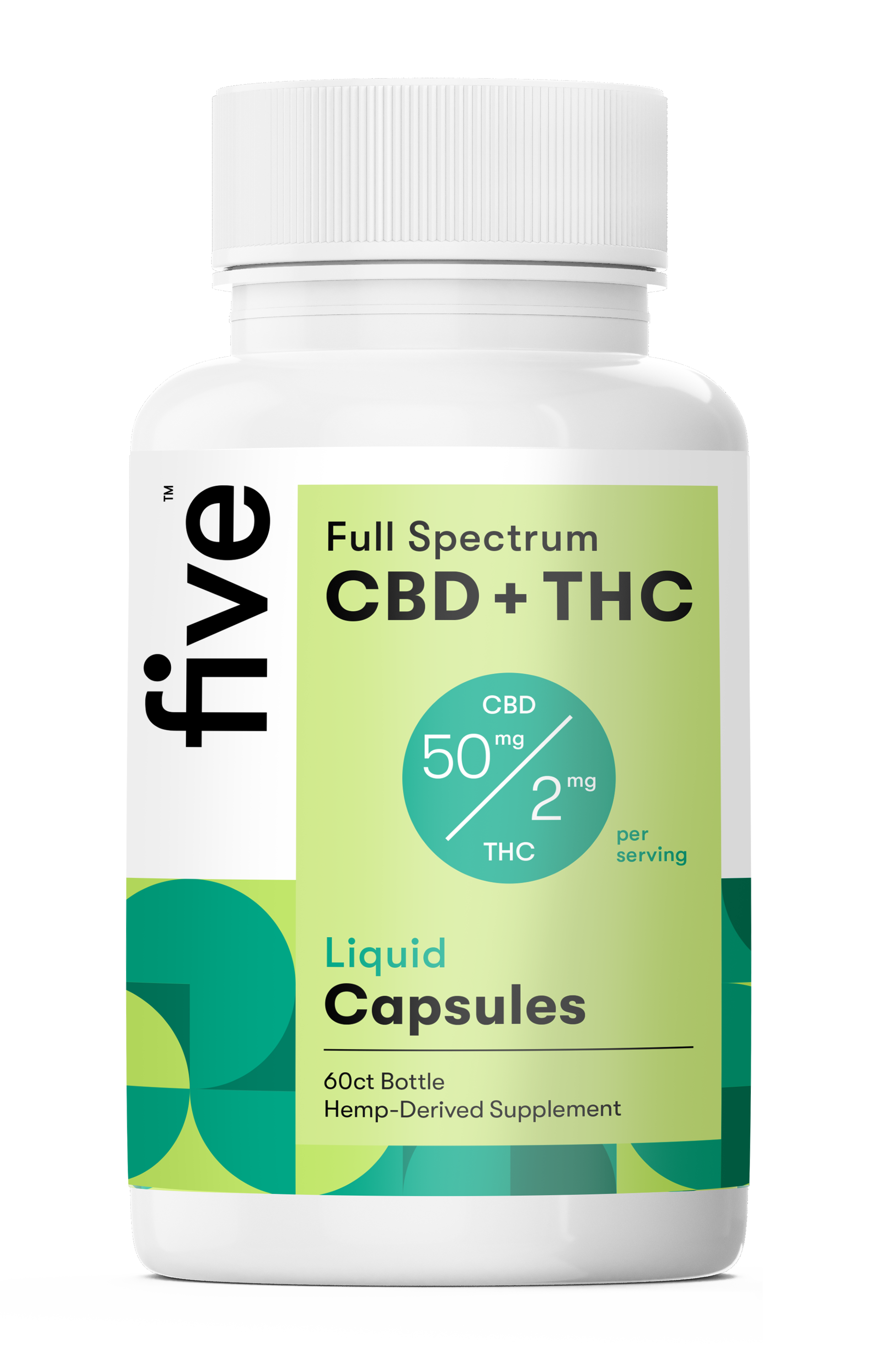 Five CBD Full Spectrum CBD+THC Liquid Capsules (Top 10)
