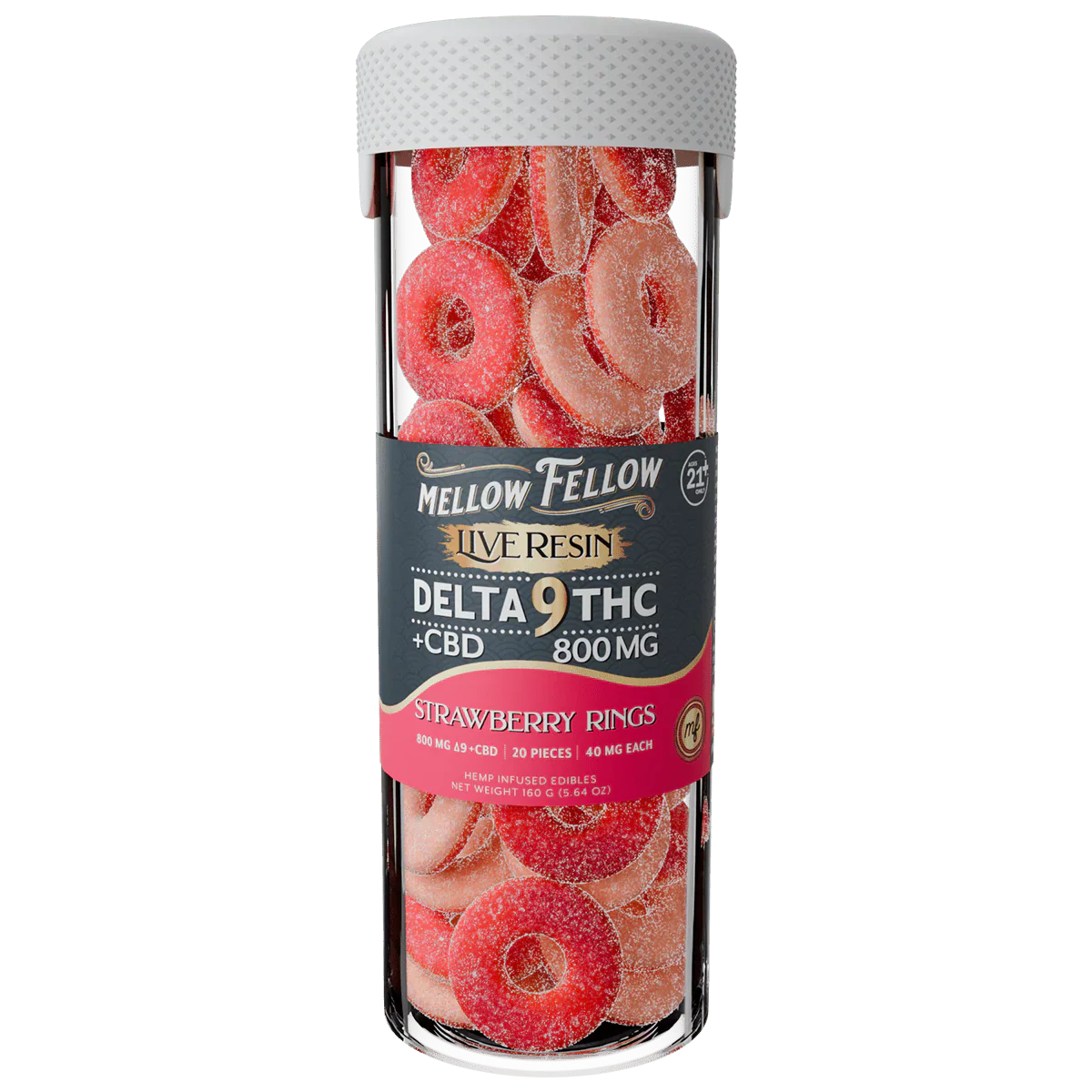 Mellow Fellow Delta 9 Live Resin Strawberry Rings Gummies