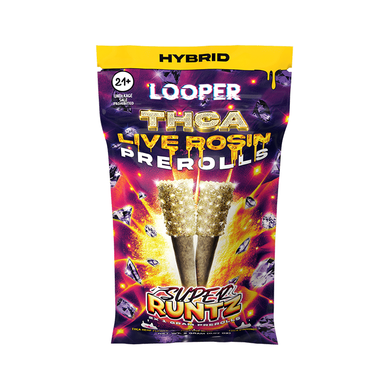 Looper Vape THCA Live Rosin Prerolls 1G: Super Runtz